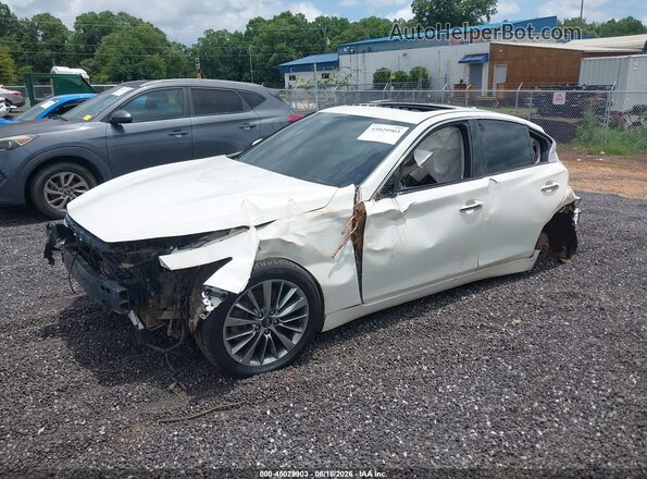 JN1EV7AP0JM354206 2018 INFINITI Q50 White Առջևի ձախ երեք քառորդ տեսարան