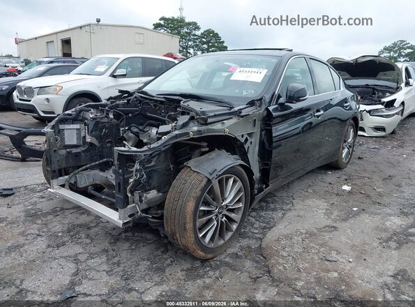 JN1EV7AP0JM591634 2018 INFINITI Q50 Black Առջևի ձախ երեք քառորդ տեսարան