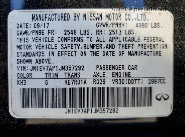 JN1EV7AP1JM357292 2018 INFINITI Q50 Черный 