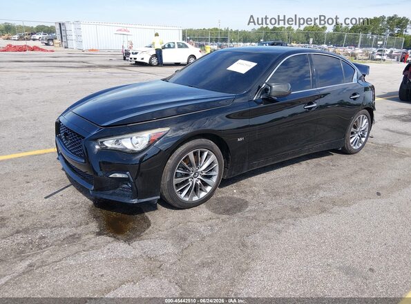 JN1EV7AP1JM365845 2018 INFINITI Q50 Black Առջևի ձախ երեք քառորդ տեսարան