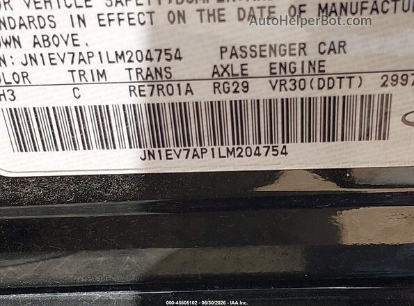 JN1EV7AP1LM204754 2020 INFINITI Q50 Black Շարժիչի բաժամունքի տեսք