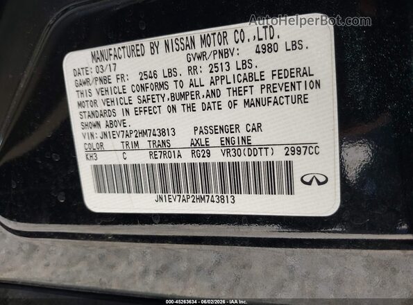 JN1EV7AP2HM743813 2017 INFINITI Q50 Black 