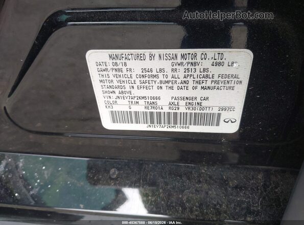 JN1EV7AP2KM510666 2019 INFINITI Q50 Black Vista del compartimento del motor