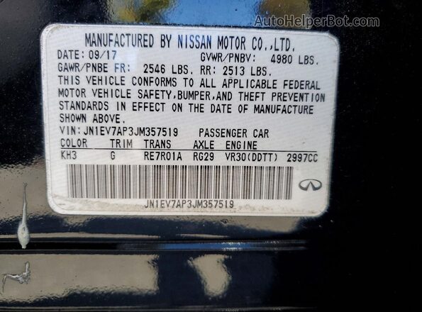 JN1EV7AP3JM357519 2018 INFINITI Q50 Black Engine compartment view