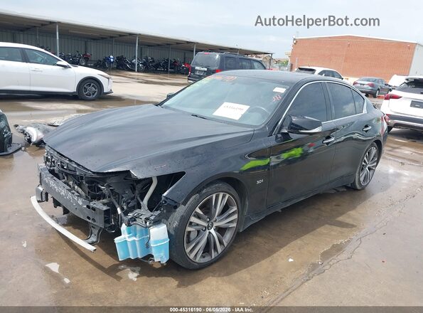 JN1EV7AP4LM207275 2020 INFINITI Q50 Black წინა მარცხენა ხედი სამი მეოთხედიდან