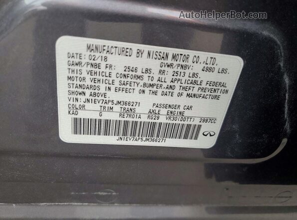 JN1EV7AP5JM366271 2018 INFINITI Q50 Silver Շարժիչի բաժամունքի տեսք