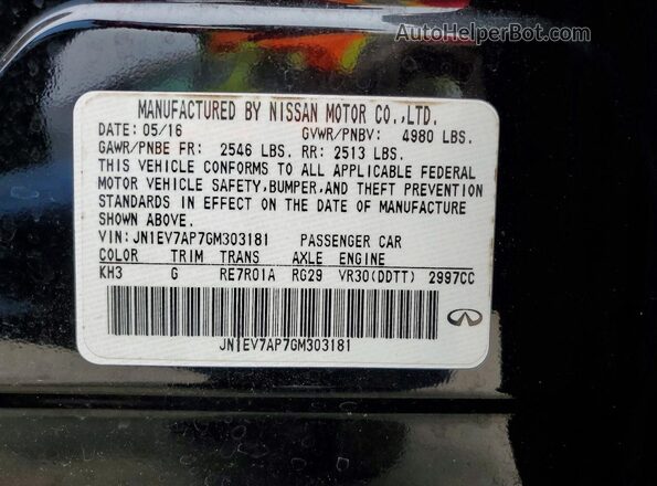 JN1EV7AP7GM303181 2016 INFINITI Q50 Black 