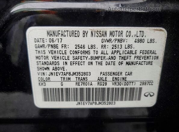 JN1EV7AP8JM352803 2018 INFINITI Q50 Black 