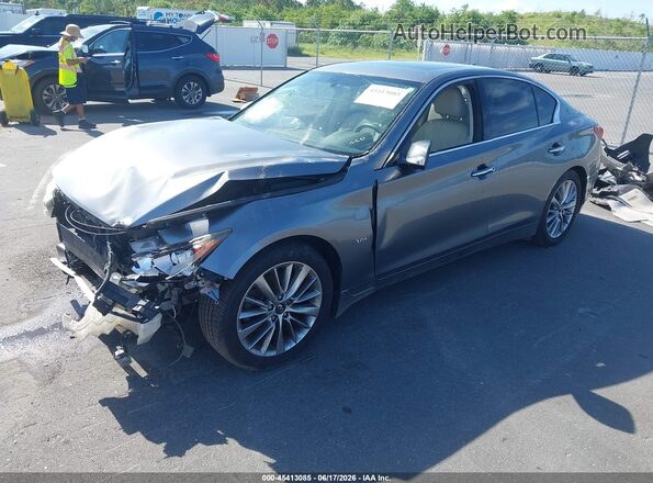 JN1EV7AP9JM351336 2018 INFINITI Q50 Gray Առջևի ձախ երեք քառորդ տեսարան