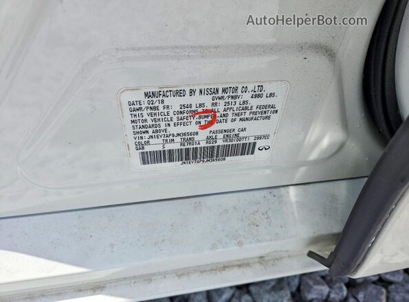 JN1EV7AP9JM365608 2018 INFINITI Q50 Белый 