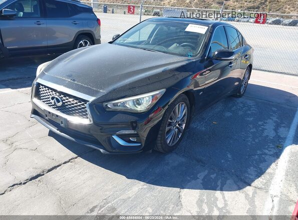 JN1EV7AP9KM542028 2019 INFINITI Q50 Black Առջևի ձախ երեք քառորդ տեսարան