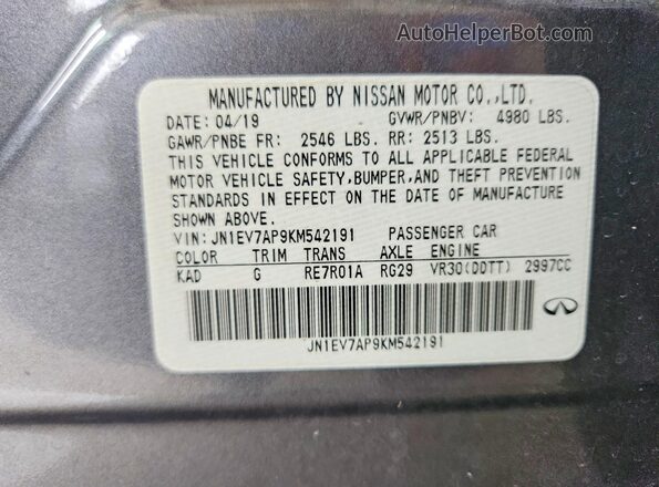 JN1EV7AP9KM542191 2019 INFINITI Q50 Серый 