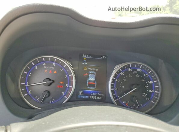 JN1EV7APXGM306530 2016 INFINITI Q50 White Widok zestawu wskaźników