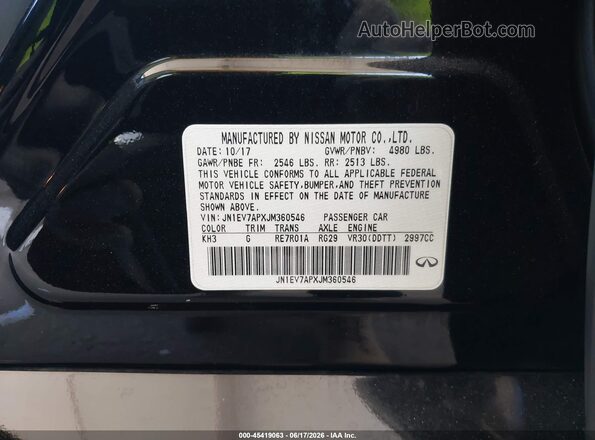JN1EV7APXJM360546 2018 INFINITI Q50 Black Widok komory silnika