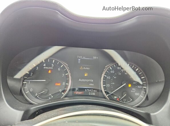 JN1EV7APXKM519194 2019 INFINITI Q50 Silver Widok zestawu wskaźników