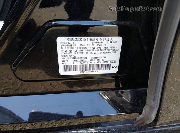 JN1EV7AR0KM552674 2019 INFINITI Q50 Black Engine compartment view