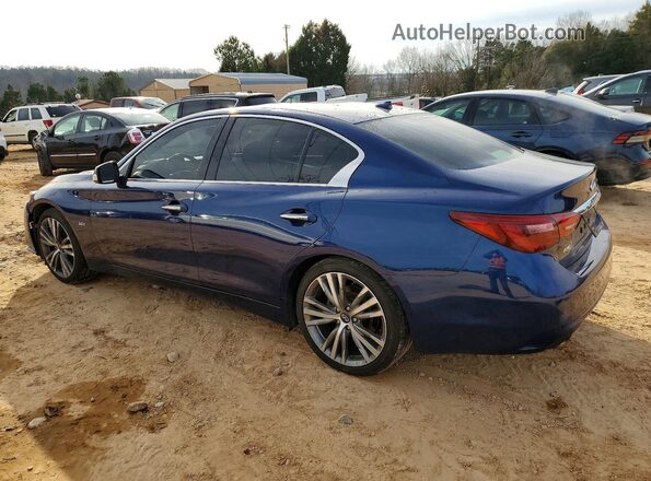 JN1EV7AR2JM445964 2018 INFINITI Q50 Blue Trasero izquierdo