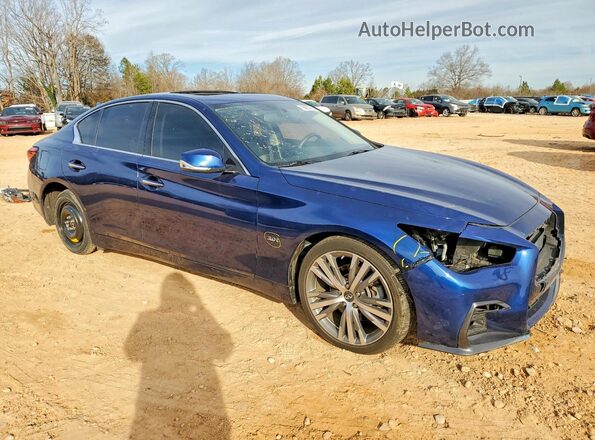 JN1EV7AR2JM445964 2018 INFINITI Q50 Blue Delantero derecho