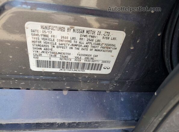 JN1EV7AR3JM430700 2018 INFINITI Q50 Серый 