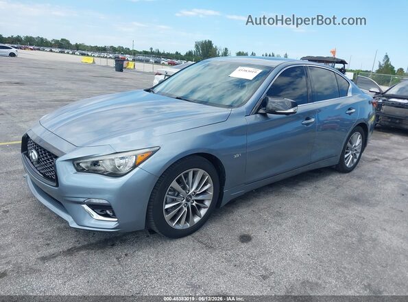 JN1EV7AR3JM443690 2018 INFINITI Q50 Синий Передняя левая четверть
