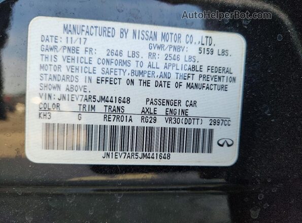 JN1EV7AR5JM441648 2018 INFINITI Q50 Черный Вид подкапотного пространства