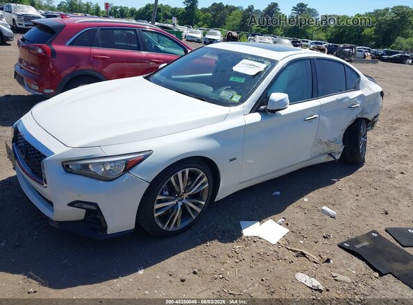 JN1EV7AR7LM252275 2020 INFINITI Q50 White წინა მარცხენა ხედი სამი მეოთხედიდან