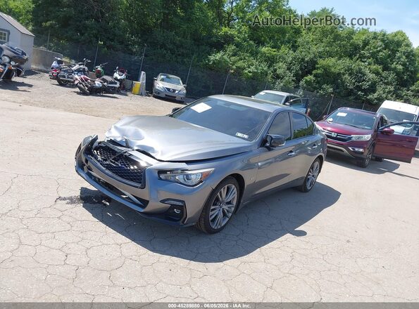 JN1EV7AR8JM444107 2018 INFINITI Q50 Gray Передня ліва чверть