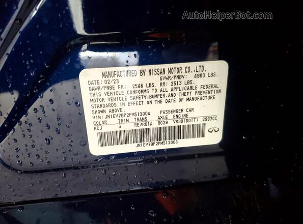 JN1EV7BP2PM512004 2023 INFINITI Q50 Blue 