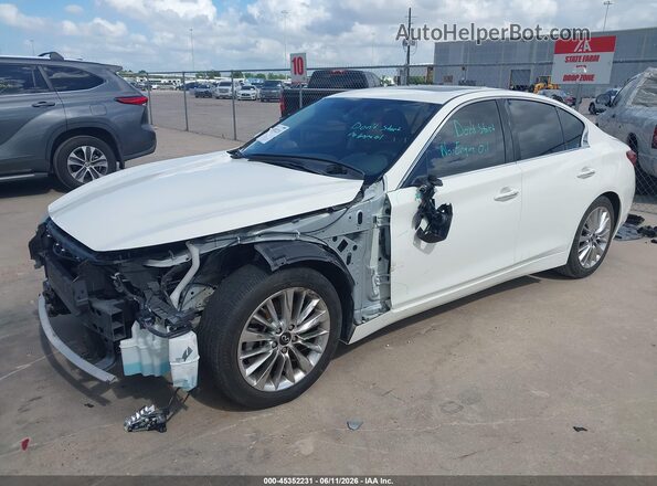 JN1EV7BP3MM706441 2021 INFINITI Q50 White Առջևի ձախ երեք քառորդ տեսարան