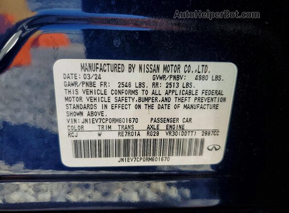 JN1EV7CP0RM601670 2024 INFINITI Q50 Синий 