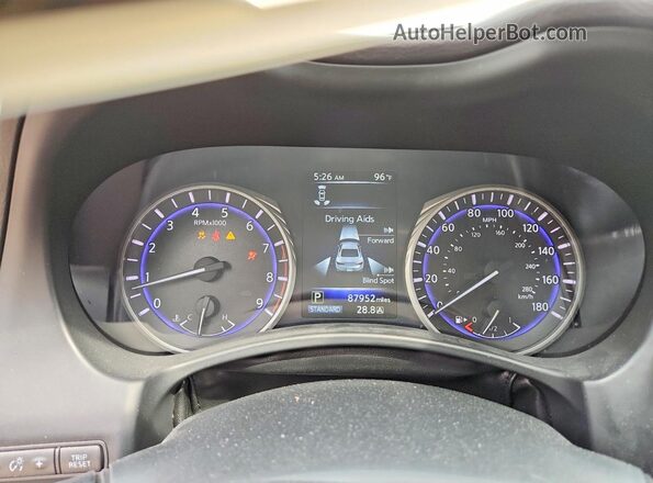 JN1EV7EKXHM363553 2017 INFINITI Q60 Белый Вид щитка приборов