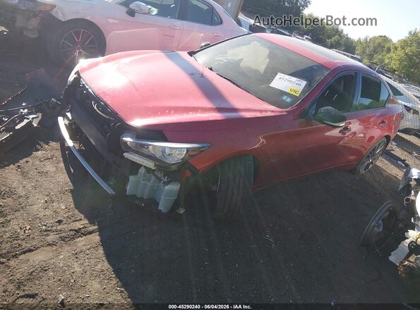 JN1FV7AP7KM760893 2019 INFINITI Q50 Red Առջևի ձախ երեք քառորդ տեսարան