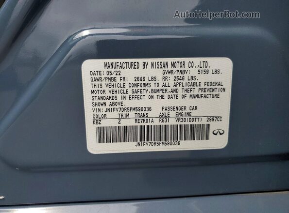 JN1FV7DR5PM590036 2023 INFINITI Q50 Gray 
