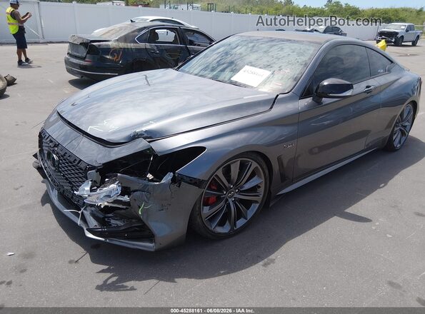 JN1FV7EK3JM530586 2018 INFINITI Q60 Silver Առջևի ձախ երեք քառորդ տեսարան