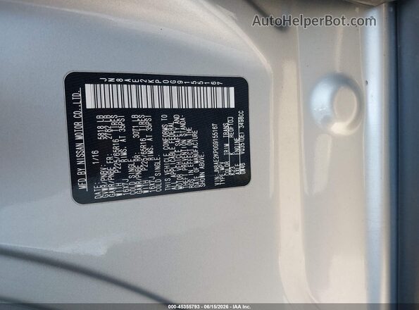 JN8AE2KP0G9155167 2016 NISSAN QUEST Silver Engine compartment view