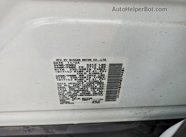 JN8AF0BE9SM463153 2025 NISSAN ARIYA White Вид наклейки з VIN-кодом