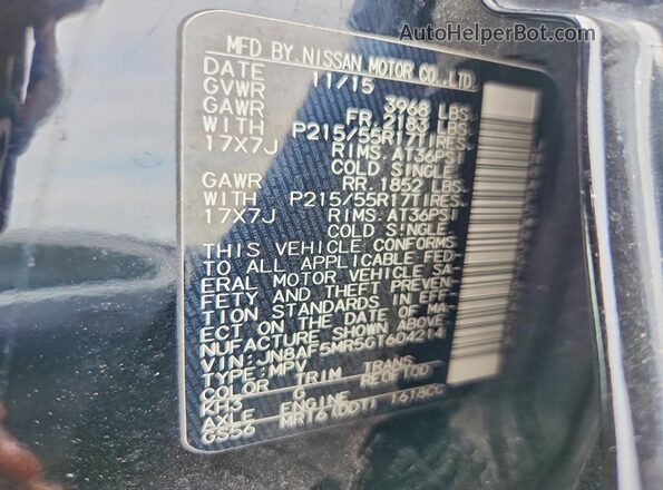 JN8AF5MR5GT604214 2016 NISSAN JUKE Black 
