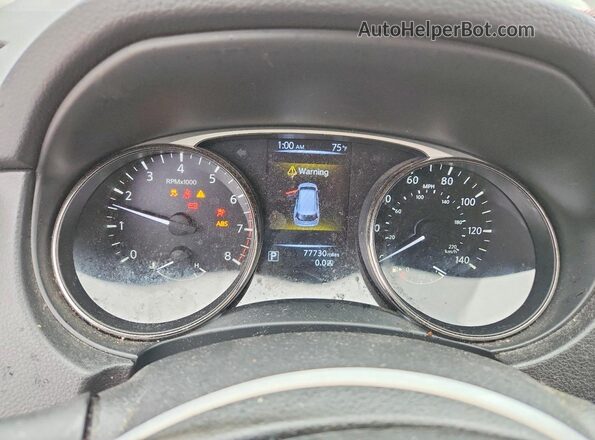 JN8AT2MT1GW014609 2016 NISSAN ROGUE Red Instrument cluster view