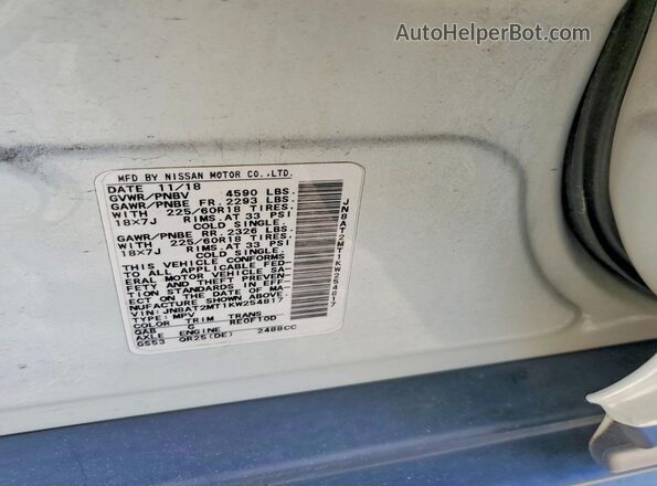 JN8AT2MT1KW254817 2019 NISSAN ROGUE White Вид наклейки з VIN-кодом