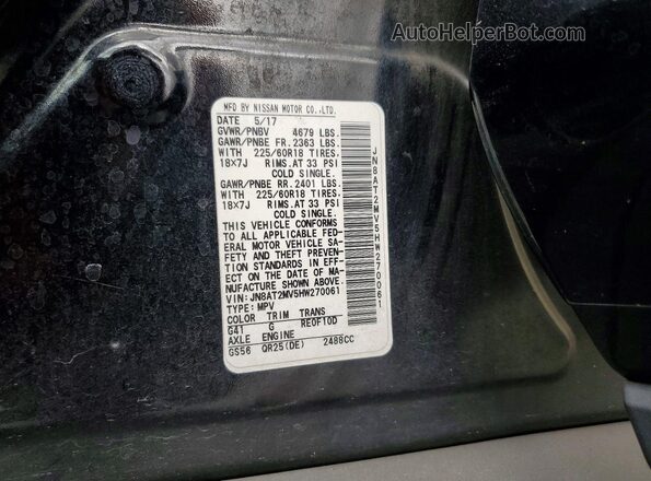 JN8AT2MV5HW270061 2017 NISSAN ROGUE Black 
