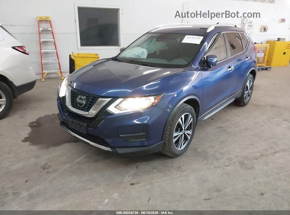 JN8AT2MVXKW377744 2019 NISSAN ROGUE Blue წინა მარცხენა ხედი სამი მეოთხედიდან