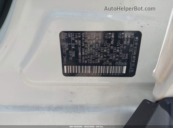JN8AT3AA4MW001891 2021 NISSAN ROGUE White Vista del compartimento del motor