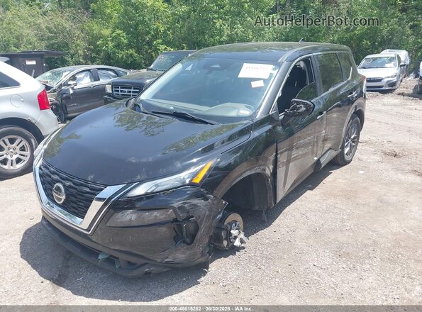 JN8AT3AA6MW018305 2021 NISSAN ROGUE Black Առջևի ձախ երեք քառորդ տեսարան