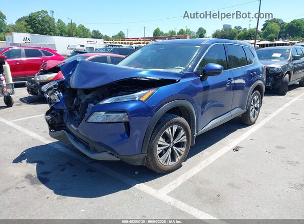 JN8AT3BA4MW011349 2021 NISSAN ROGUE Blue Vista tres cuartos delantera izquierda