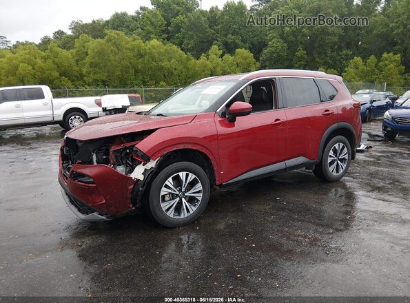 JN8AT3BA9MW022718 2021 NISSAN ROGUE Maroon წინა მარცხენა ხედი სამი მეოთხედიდან