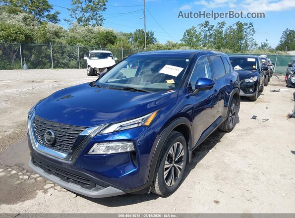 JN8AT3BB3MW215696 2021 NISSAN ROGUE Blue Առջևի ձախ երեք քառորդ տեսարան
