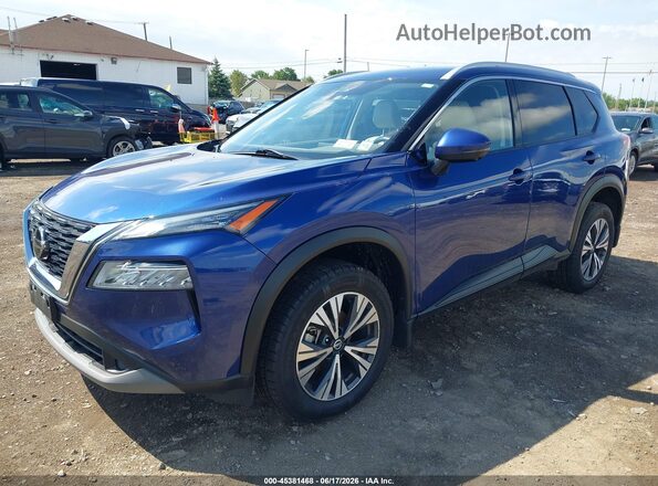 JN8AT3BB5MW214873 2021 NISSAN ROGUE Blue Vista tres cuartos delantera izquierda