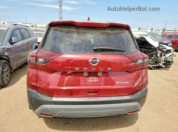 JN8AT3BB5MW220110 2021 NISSAN ROGUE Красный Вид сзади