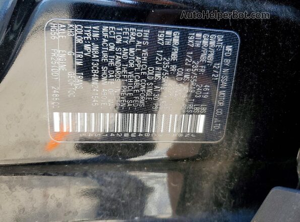 JN8AT3CB4MW241545 2021 NISSAN ROGUE Black Widok naklejki z numerem VIN