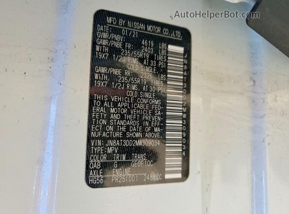 JN8AT3DD2MW309034 2021 NISSAN ROGUE Black 